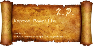Kapros Pompilla névjegykártya